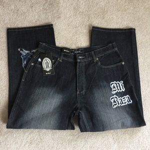Mi Raza black embroidered men’s jeans NWT 38 x 30